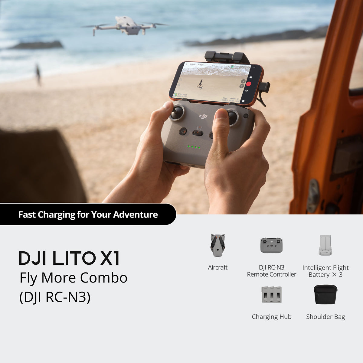 DJI Lito X1 Quadcopter Drone Fly More Combo with RC-N3 Remote Control